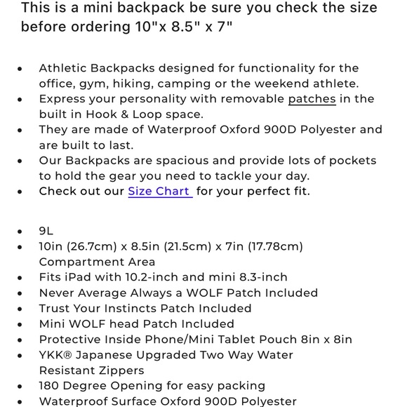 WOLF Alpha Black Mini Backpack - Picture 9 of 9